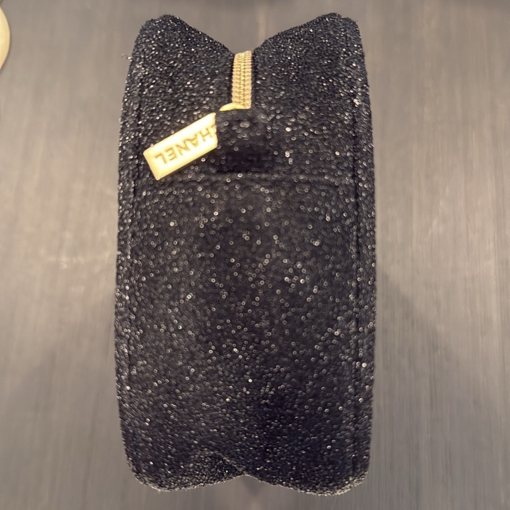 CHANEL Black Shimmer Cosmetic Pouch - Picture 7 of 7